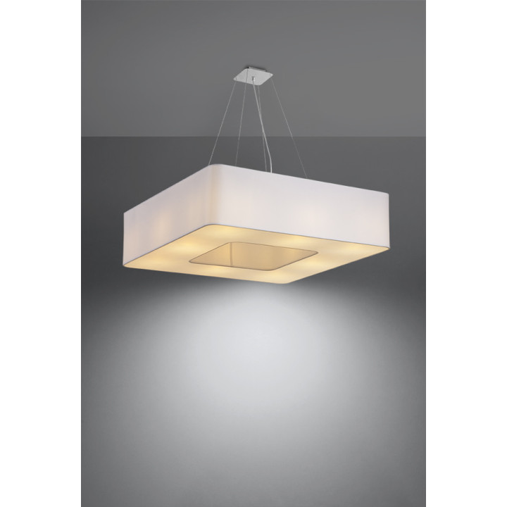 Żyrandol Sollux Ligthing Urano 60, čtvercová, 60x60cm, E27 8x60W, bílý