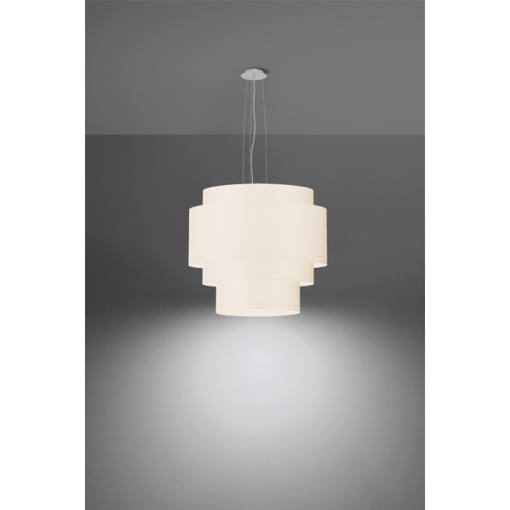 Żyrandol Sollux Ligthing Rollo 45, kruhový, 45x45cm, E27 3x60W, bílý