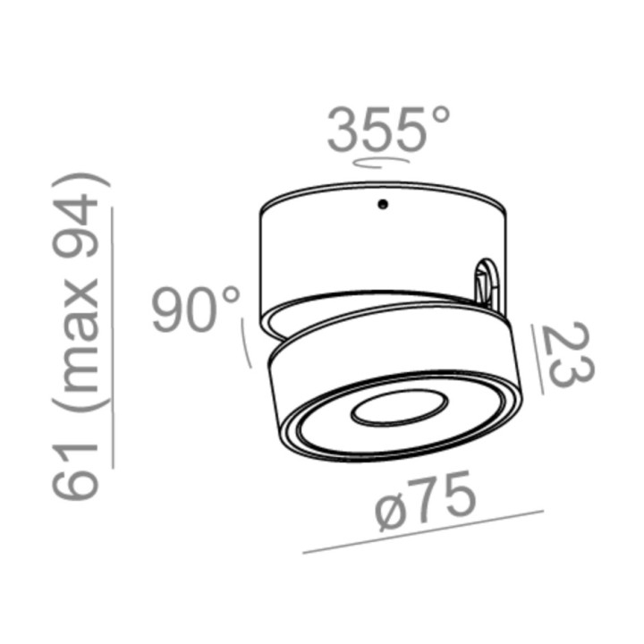 Reflektor LED AQForm PET next, 60mm, 3000K, bílý/zlatá strukturální