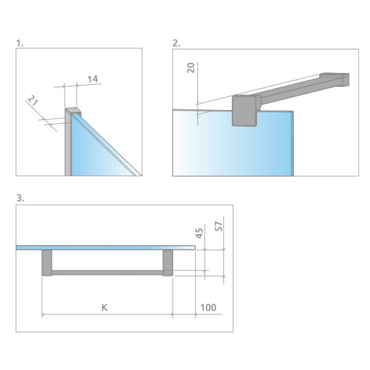 Stěna Walk-In Radaway Modo New II 130, 128.5-129.5x200cm, chrom, sklo čiré- sanitbuy.pl