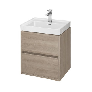 Set B108, skříňka Cersanit Crea s umyvadlem Crea 50, závěsná, 2 szuflady, zmontowana, šedá matný