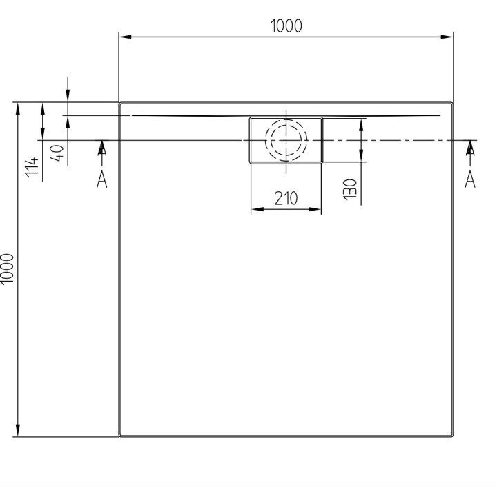 Čtvercová sprchová vanička Villeroy & Boch Architectura MetalRim 100x100x1,5 cm z akrylu, bílý Weiss Alpin - sanitbuy.pl