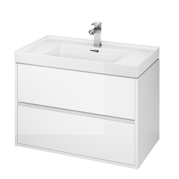 Set B104, skříňka Cersanit Crea s umyvadlem Crea 60, závěsná, 2 szuflady, zmontowana, bílá