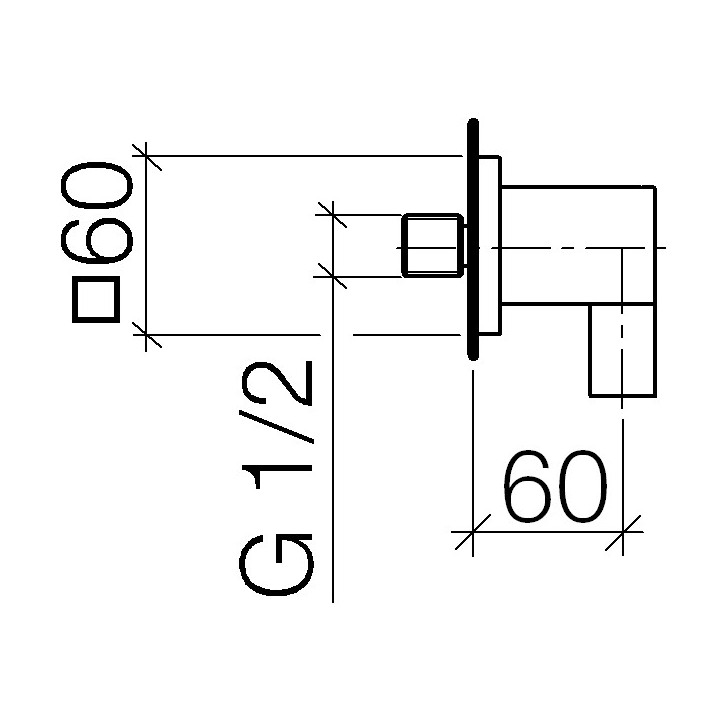 Přípojka úhlová Dornbracht, G3/8", leštený chrom