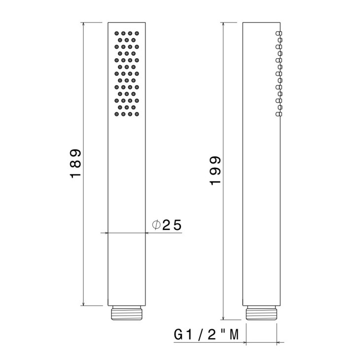 Ruční sprcha Vema Tiber Steel, 1-funkční, nerez inox