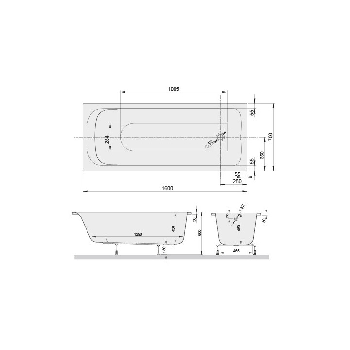 Vana oválný Sanplast Basic WOW/BASIC 80x180+STW Pro zástavbu 180x80 cm - bílá