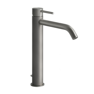 Umyvadlová baterie Gessi Flessa, stojící, výška 305mm, zkrácená výtokové rameno, zátka automatický, broušená ocel