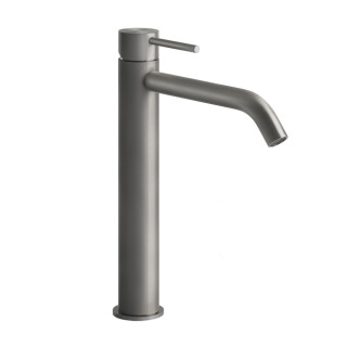 Umyvadlová baterie Gessi Flessa, stojící, výška 305mm, dlouhá výtokové rameno, zátka automatický, broušená ocel