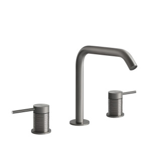 Umyvadlová baterie 3otvorová Gessi Trame, stojící, výška 273mm, bez zátky, broušená ocel