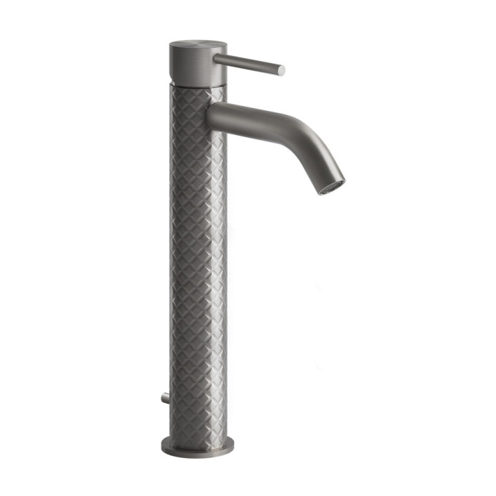 Umyvadlová baterie Gessi Intreccio, stojící, výška 159mm, zátka automatický, broušená ocel