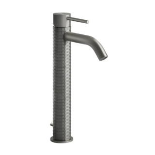 Umyvadlová baterie Gessi Meccanica, stojící, výška 159mm, zátka automatický, broušená ocel