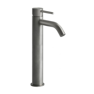 Umyvadlová baterie Gessi Cesello, stojící, výška 305mm, zkrácená výtokové rameno, zátka automatický, broušená ocel
