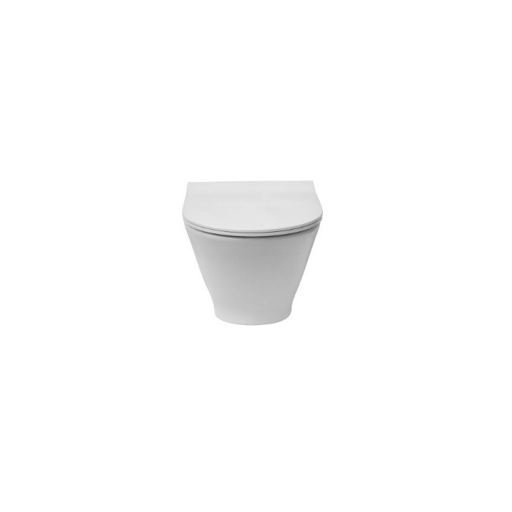 Mísa podvěsná WC Roca Gap Rimless Round Compacto, 48x35,5cm, bez kołnierza - bílá