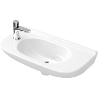Závěsné umyvadlo Villeroy&Boch O.novo, 50x25cm, bez přepadu, bez otvoru pro baterii, CeramicPlus, Weiss Alpin, 
