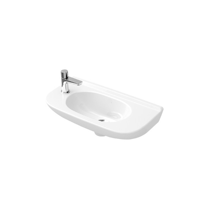 Závěsné umyvadlo Villeroy&Boch O.novo, 50x25cm, bez přepadu, bez otvoru pro baterii, CeramicPlus, Weiss Alpin, 