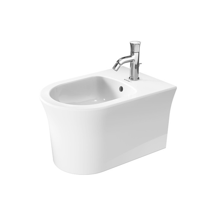Závěsný bidet Duravit D-Neo, 54x37cm, z přepadem, otvor na baterii bílý