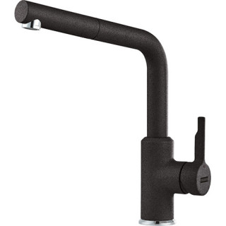 Dřezová baterie Franke Urban, výška 294mm, výsuvné i obracana výtokové rameno, Fragranit+, onyx