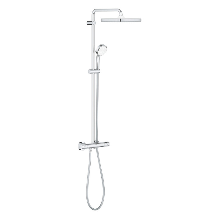 Termostatický sprchový set Grohe Tempesta Cosmopolitan System 250 Cube, na stěnu, 2 výstupy vody, chrom