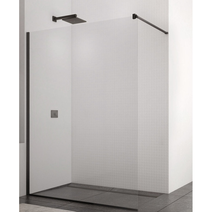 Stěna walk-in Sanswiss Easy STR4P, 100x200cm, univerzální, sklo čiré, profil černá