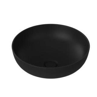 Umyvadlo na postavení na desku Massi Molis Black, kulatá, 38cm, bez přepadu, černá