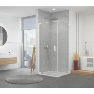 Sprchový kout SanSwiss Cadura CA1C+CAT1, 100x100x100x200cm. Lítací dveře křídlové z profilem przyściennym + pevná boční stěna, s