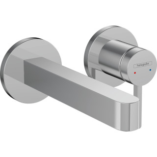Umyvadlová baterie Hansgrohe Finoris, podomítková, 2otvorová, výtokové rameno 22,5cm, černá matnáný