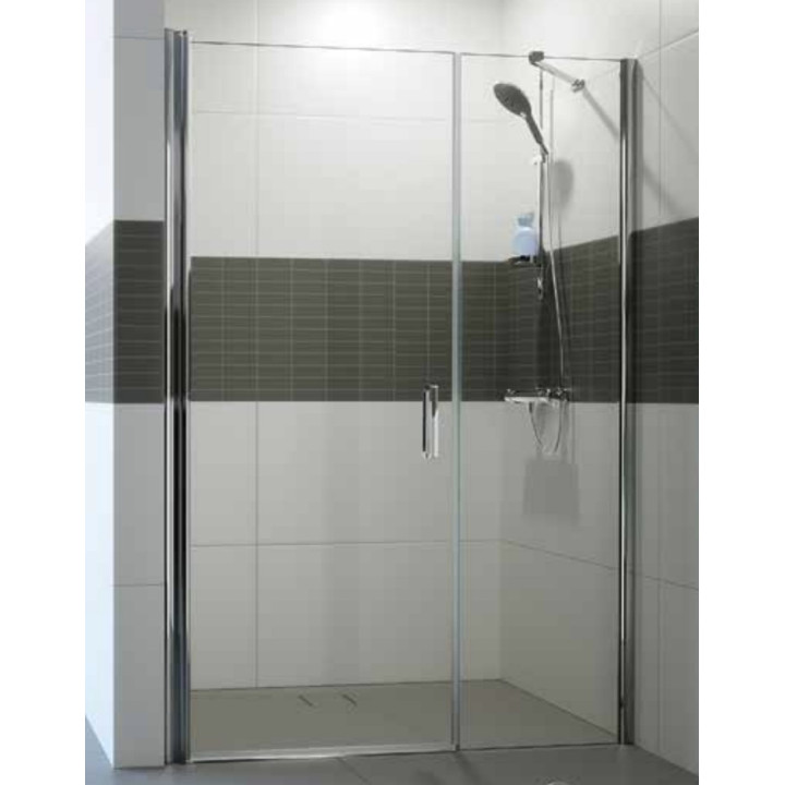 Křídlové dveře do niky Huppe Classic 2 4-úhel, 1200x1900mm, z stałym fragmentem, univerzální, Anti-Plaque, stříbrný lesklý profi