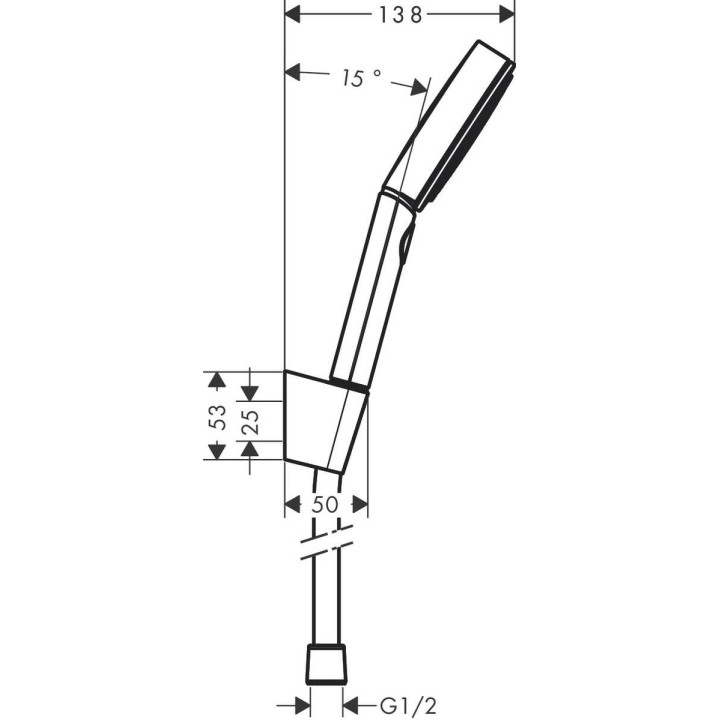 Sprchový set Hansgrohe Pulsify 105 1jet, sluchátko s hadicí 125cm, chrom