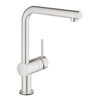 Elektronické dřezová baterie Grohe Minta Touch, páková, výsuvná sprcha, nerez