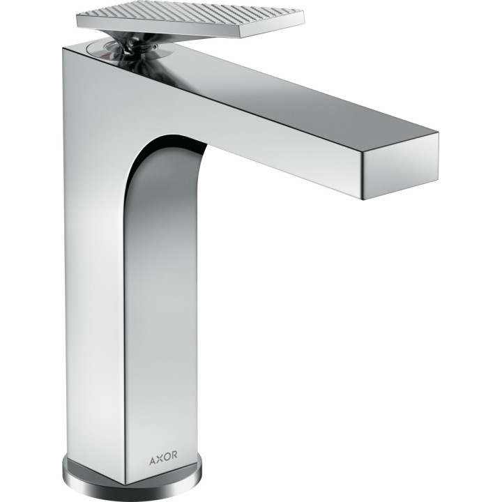 Umyvadlová baterie Axor Citterio, stojící, výška 210mm, madlo dźwigniowy, sada odtokový push-open, szlif diamentowy, chrom