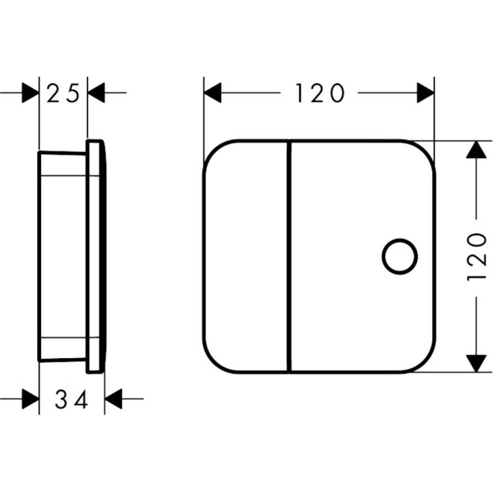 Modul termostatický Axor One, podomítkový, 3 přijimače vody, vnější komponent, černá matnáný