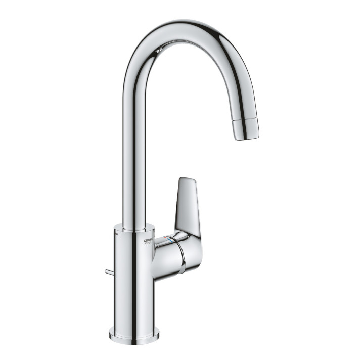 Umyvadlová baterie Grohe BauEdge, stojící, výška 164mm, DN 15, velikost M, zátka automatický, chrom