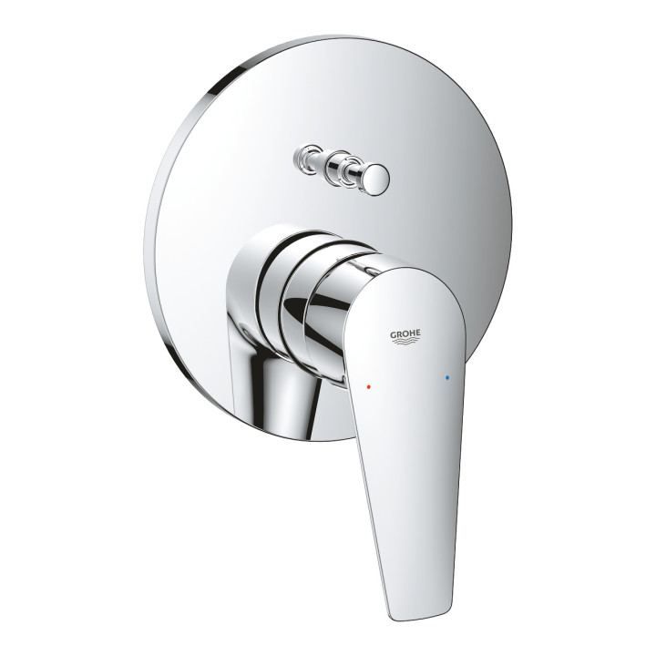 Vaňová baterie Grohe BauEdge, podomítková, páková, 2 výstupy vody, s prvkem podomítkovým, chrom