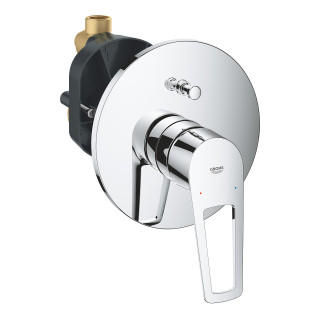 Vaňová baterie Grohe BauLoop, podomítková, páková, 2 výstupy vody, s prvkem podomítkovým, chrom