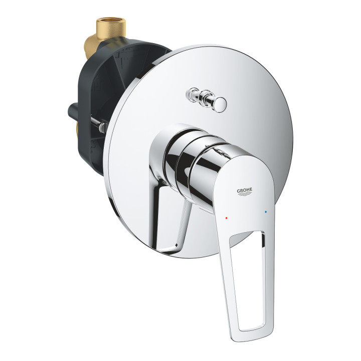 Vaňová baterie Grohe BauLoop, podomítková, páková, 2 výstupy vody, s prvkem podomítkovým, chrom