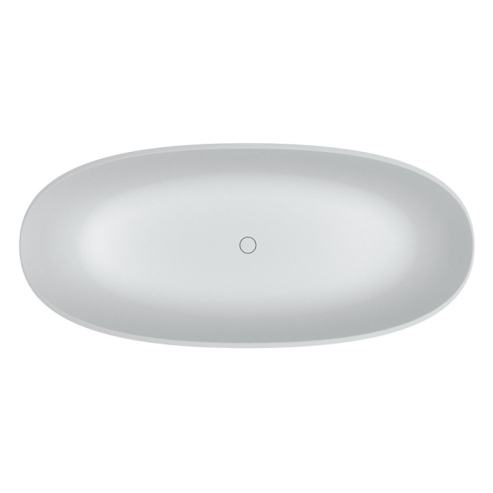 Vana volně stojící Riho Oval, 160x72cm, Solid Surface, bílá