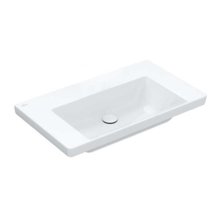 Umyvadlo nábytkové Villeroy & Boch Subway 3.0, 80x47cm, bez přepadu, bez otvoru na armaturu, Weiss Alpin