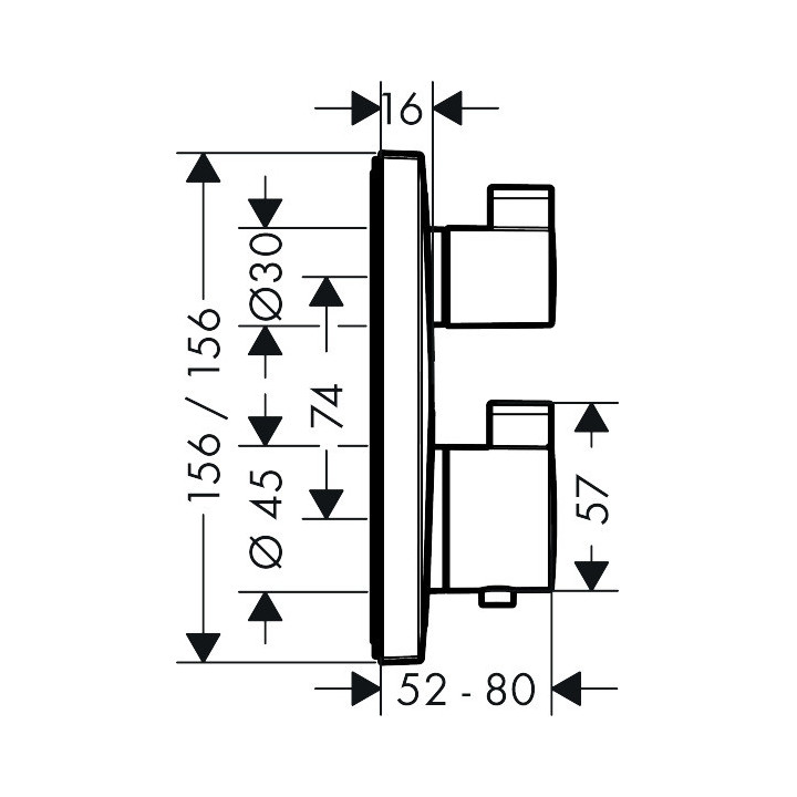 Baterie termostatická Hansgrohe Ecostat Square do 2 přijímačů, chrom- sanitbuy.pl