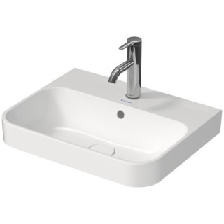 Umyvadlo na postavení na desku Duravit Happy D.2, 50x40xm, přepad, 1 otvor na baterii, ventil Push-Open, bílá