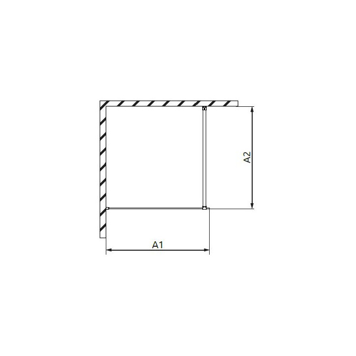 Sprchový kout Walk-In Radaway Modo New Black II Factory 50, sklo čiré, wys. 200cm, profil černá- sanitbuy.pl
