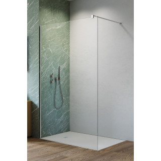 Dveře posuvné walk-in Radaway Furo Black, pravé, se stěnou, 90x200cm, sklo čiré, profil černá