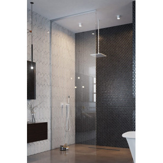 Sprchový kout walk-in Radaway Nes Black Walk-in II Factory 120, univerzální, 120x200cm, sklo čiré, profil černá
