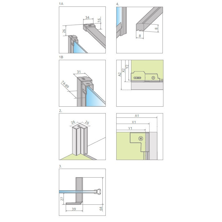 Dveře sprchové Radaway Nes KDS II 120, levé, 1200x2000mm, stříbrná profil