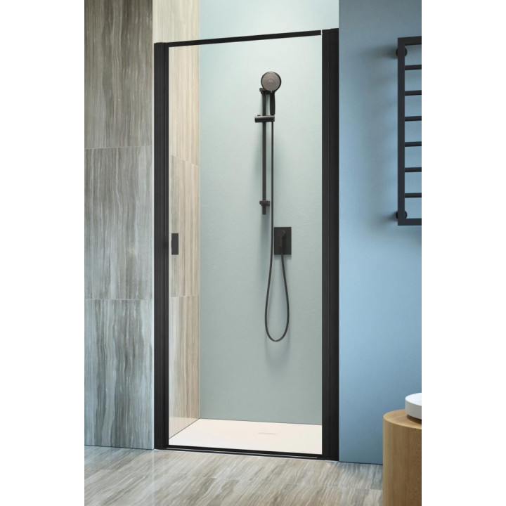 Přední plocha pro sprchový kout Radaway Nes 8 Black KDS I 140,  dveře levé, sklo čiré, 1400x2000mm, černá profil