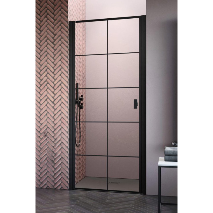 Přední plocha pro sprchový kout Radaway Nes 8 Black KDS I 140,  dveře levé, sklo čiré, 1400x2000mm, černá profil