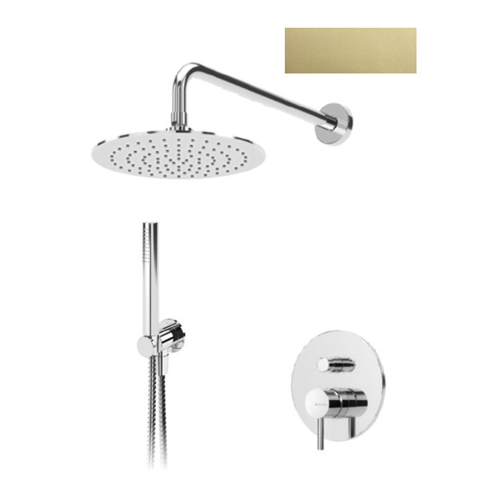 Sprchový set Bruma Lusitano, podomítkový, horní sprcha 250mm s ramenem ściennnym, sluchátko 1-funkční, sunrise