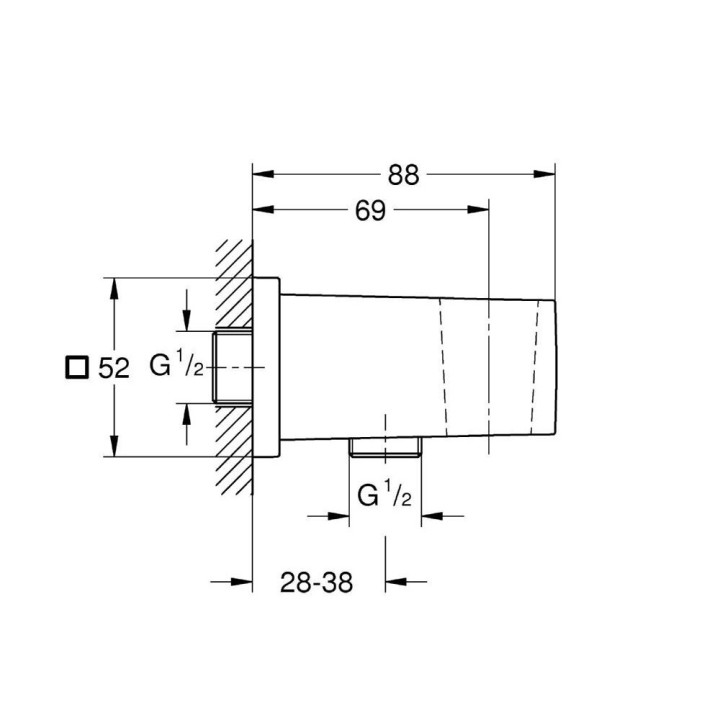 Připojovací koleno Grohe Euphoria Cube przyłączeniowe, nástěnné, DN15, chrom- sanitbuy.pl