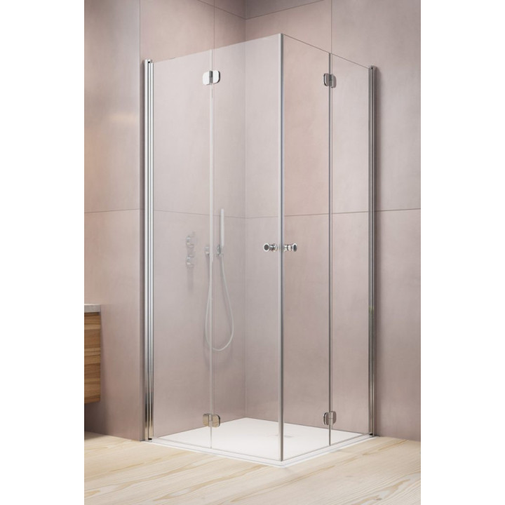 Koutu sprchový Radaway Eos KDJ B, levá, 80x80cm, sklo čiré, profil chrom
