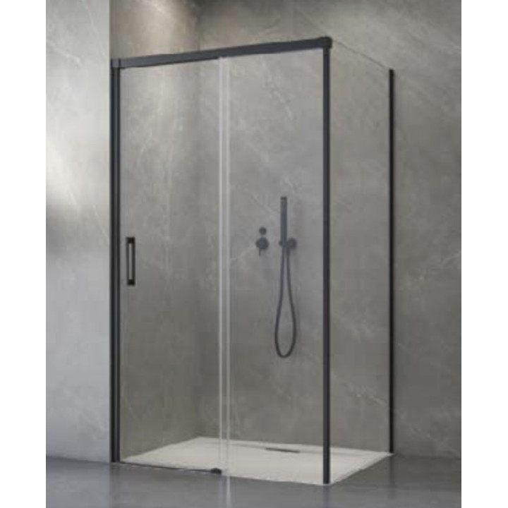 Přední plocha pro sprchový kout Radaway Nes 8 Black KDS I 140,  dveře pravé, sklo čiré, 1400x2000mm, černá profil
