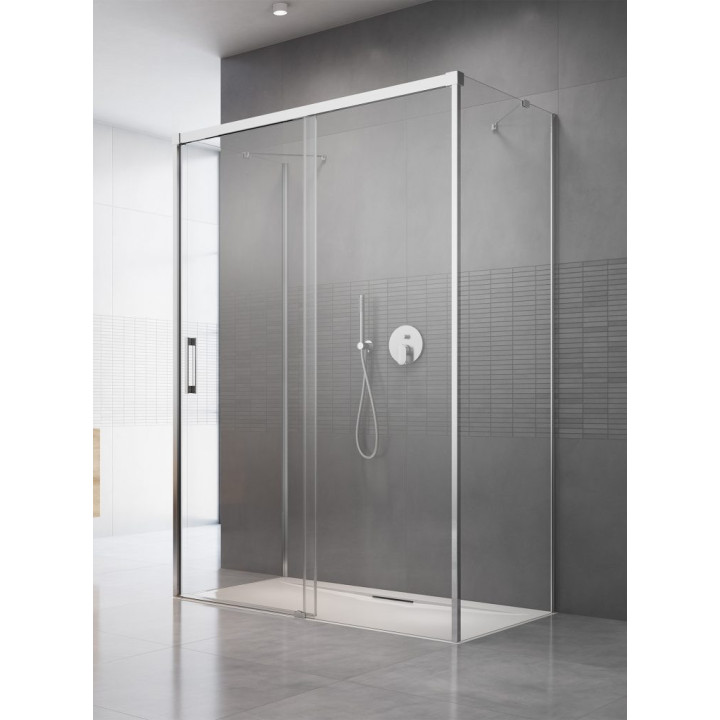Přední plocha pro sprchový kout Radaway Idea Black KDS 160, dveře pravé, sklo čiré, 1600x2005mm, profil černá